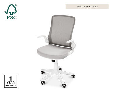 Ergonomic Office Chair – Designer Style in White/Grey