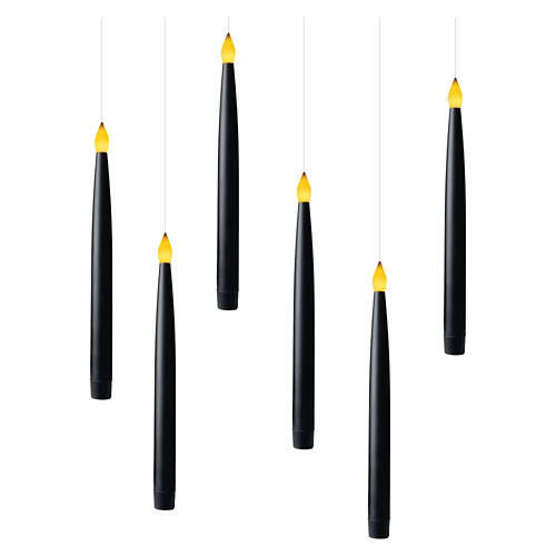 LED Hanging Taper Candles, Black