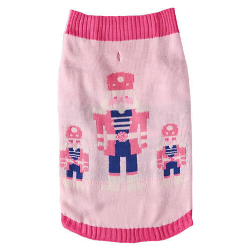 Pet Christmas Sweater - Pink Nutcracker, M