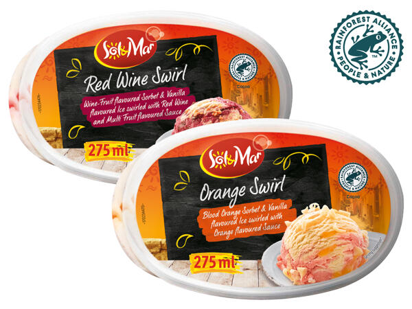 Gestrudeltes Eissorbet