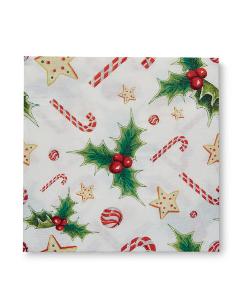 Christmas Napkins Holly Design