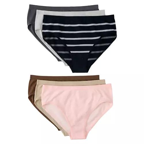6 Pack Ladies Seamless Hipster, XL