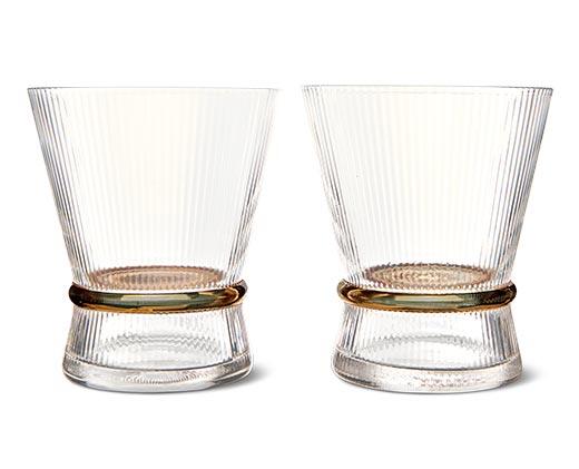 Crofton 2 Pack Ribbed Glassware