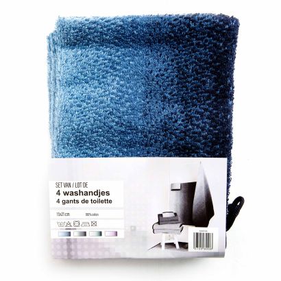 Gants de toilette, 4 pcs