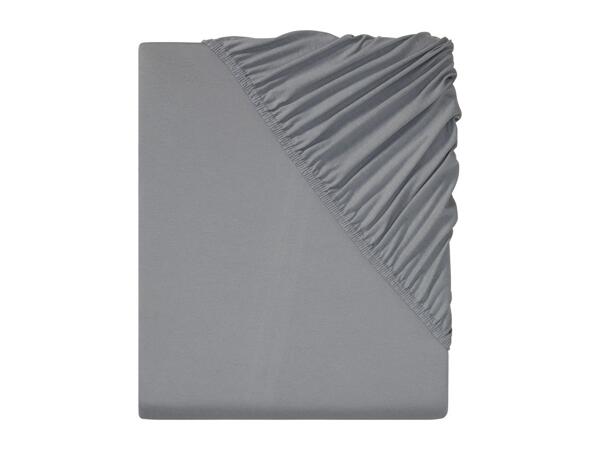 Livarno Home Grey Jersey Fitted Bed Sheet - Single