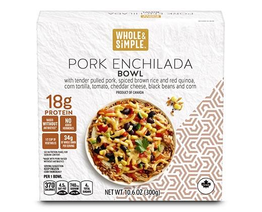 Whole & Simple 
 Chicken or Pork Enchilada Bowl