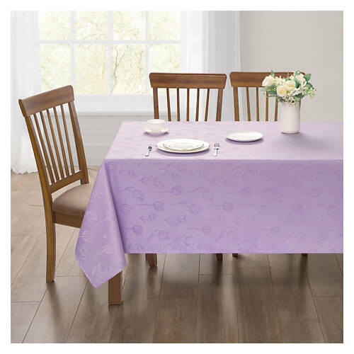 60" x 84" Premium Jacquard Tablecloth - Purple