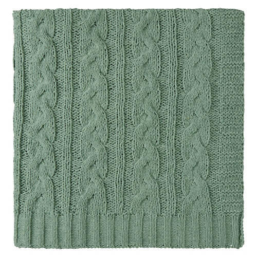 50" x 60" Soft Cable Knit Throw, Green