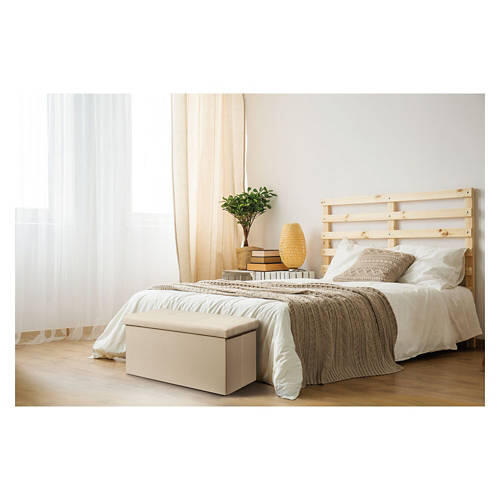 Rectangular Shaped Storage Ottoman, Ivory