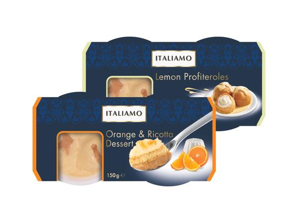 Orange and Ricotta Dessert or Lemon Profiteroles
