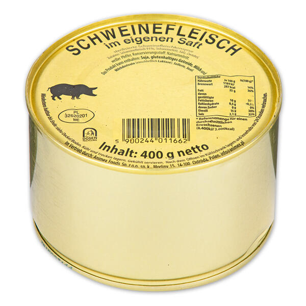 Schweinefleisch in der Dose