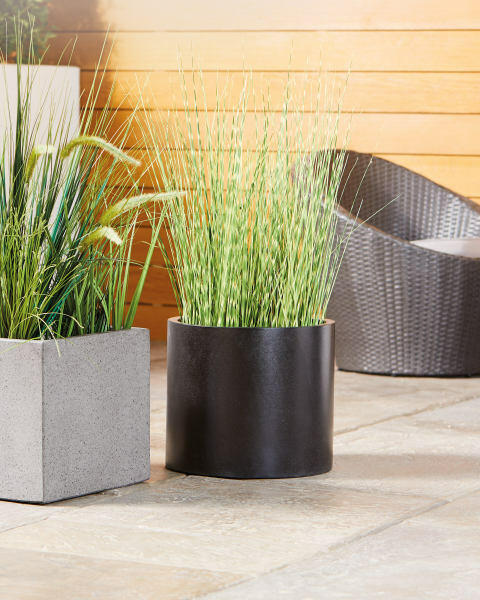 Black Round Terrazzo Plant Pot