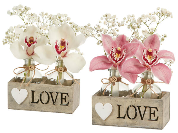 2er Orchidee „Love" in Holzkiste