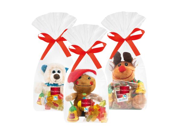 Puppet with chocolate and bonbons