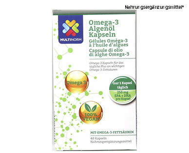 MULTINORM
OMEGA-3- ALGENÖLKAPSELN
