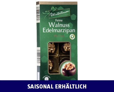 WINTERTRAUM 
 FEINE WALNUSS EDELMARZIPAN PRALINÉS