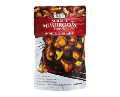 DJ&A Shiitake Mushroom Crisps – Smoked Chilli & Garlic 65g