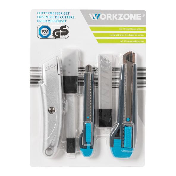 WORKZONE(R) Lot de cutters, 3 pcs