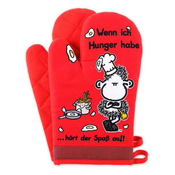 Ofenhandschuhe 2er-Set + 1 Geschirrtuch gratis
