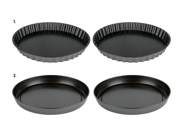 Plaques à pizza/​moules à quiche, set de 2