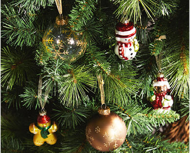 Handmade Glass Baubles 9pk, Metal Tree Top Star or Glass Hanging Figurines 9pk