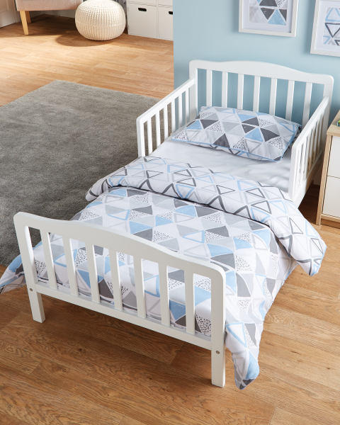 Blue Geometric Toddler Duvet Set