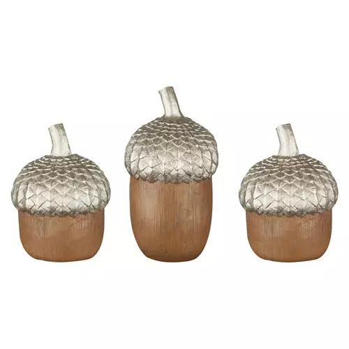 Set of 3 - Silver Top Acorns