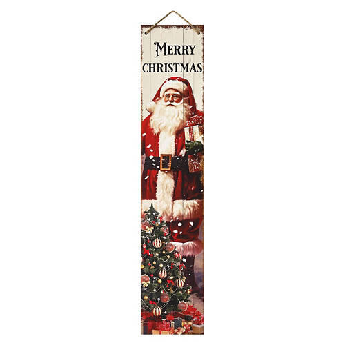 Holiday Reversible Porch Sign - Santa/Oh Holy