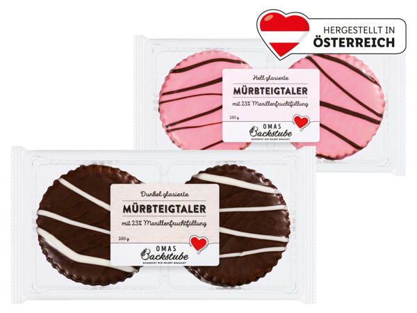 Mürbteigtaler mit Marillenfruchtfüllung