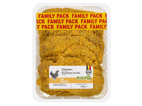 Escalopes de poulet panées