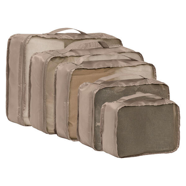 LIVE IN STYLE Tan Pouch Set Packing Bags