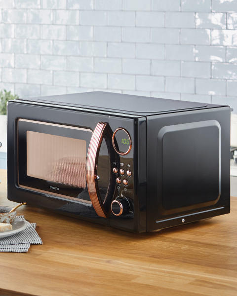 Black Retro Microwave Oven