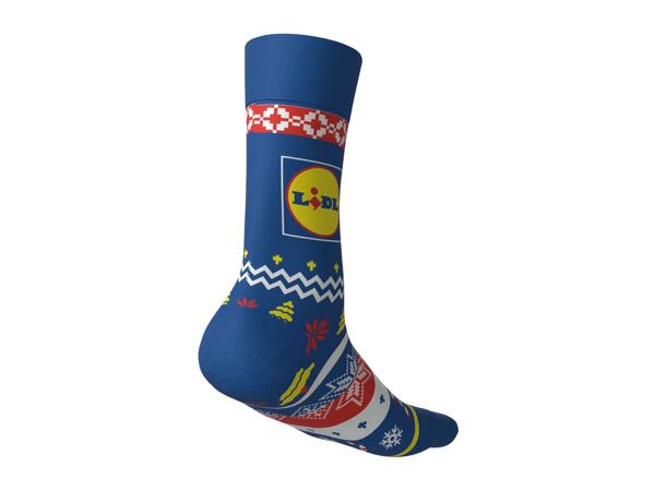 Adults' Blue Lidl Christmas Socks