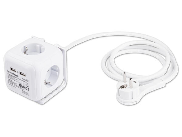 Steckdosenwürfel mit USB-Anschlüssen