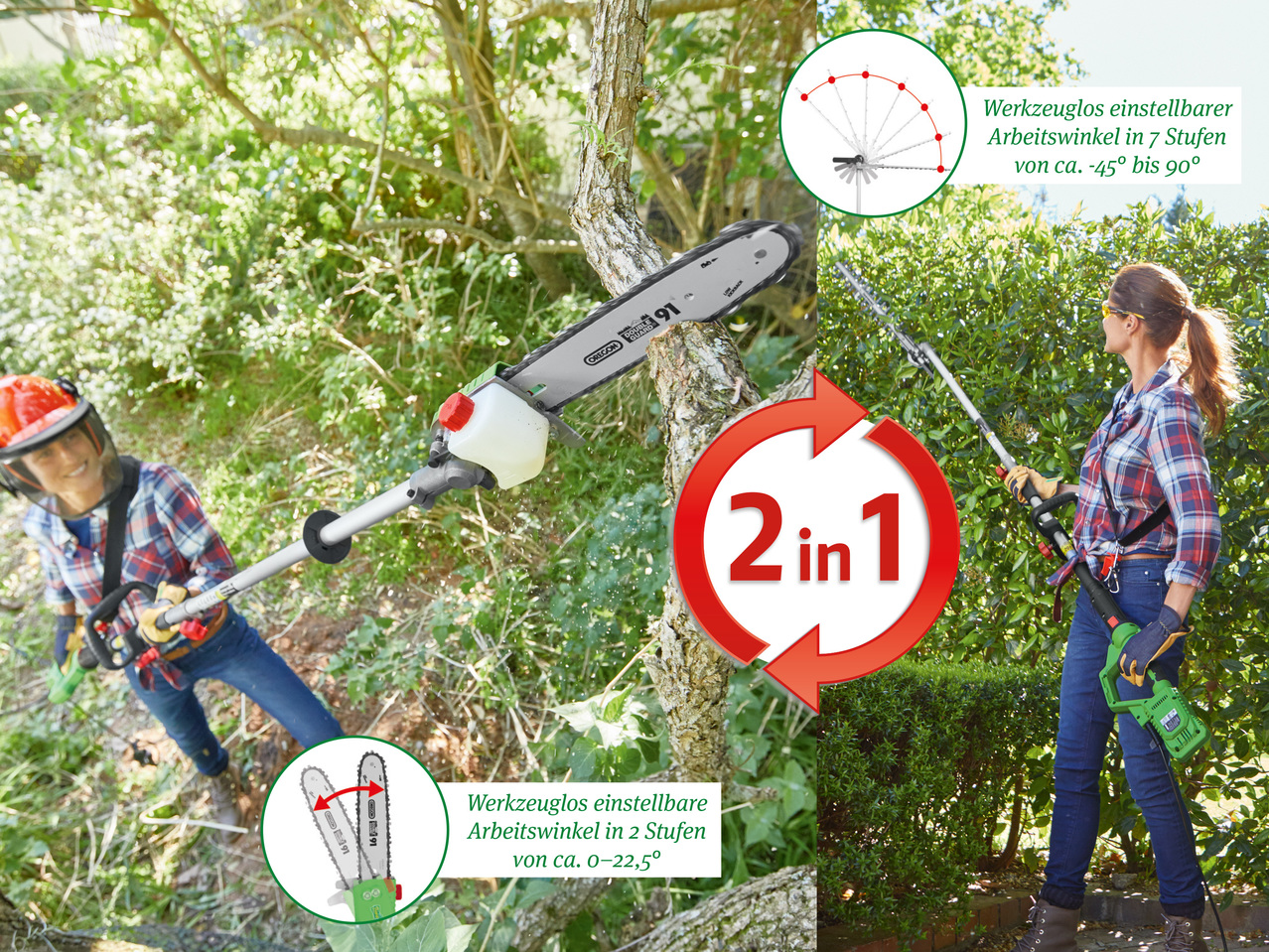 FLORABEST(R) Langstiel-Heckenschere/Hochentaster 2-in-1