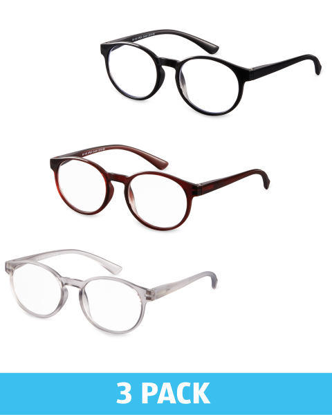 3 Pack Mens Round Glassess