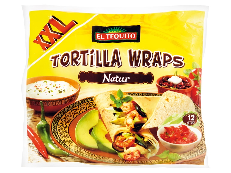 EL TEQUITO Tortilla Wraps 12x 25 cm