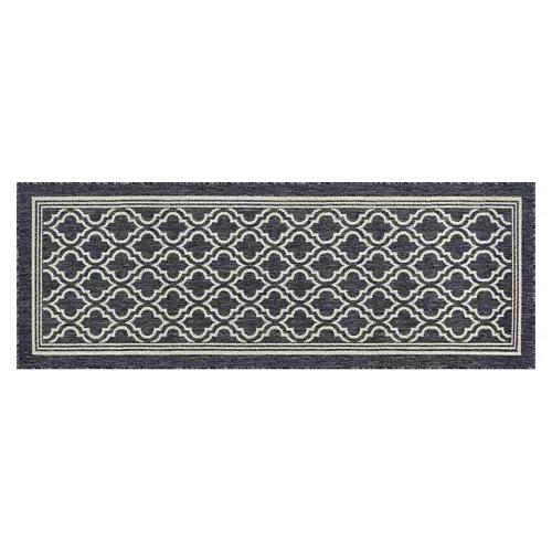 26" x 72" Flatweave Runner - Blue Quatrefoil
