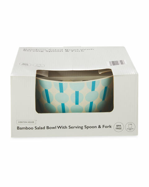 Blue Spot Bamboo Salad Bowl