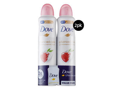 Dove Antiperspirant Aerosol Deodorant 2 x 127g or 2 x 150g
