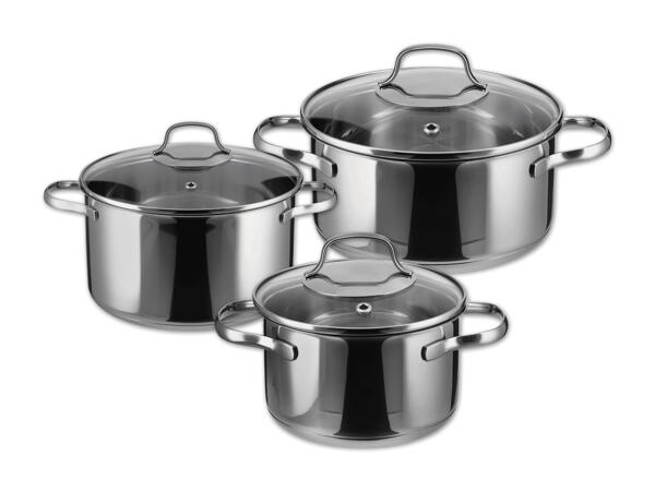 Premium-Edelstahltopf-Set, 3 Stück