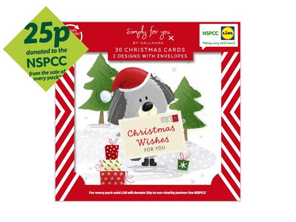 NSPCC Mini Christmas Cards - 30 Pack