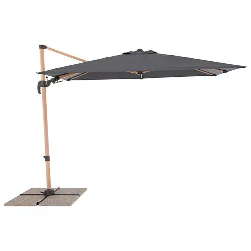 BRELLACO Ombrellone a braccio libero effetto legno 200 x 300 cm, 410261840HD