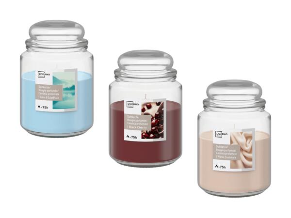 Bougie parfumée en verre avec couvercle