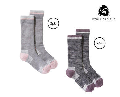 Adult's Merino Wool Blend Hiking Socks 2pk