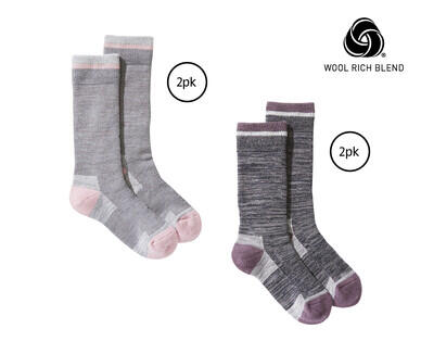 Adult's Merino Wool Blend Hiking Socks 2pk