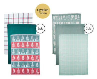 Egyptian Cotton Tea Towel 3pk