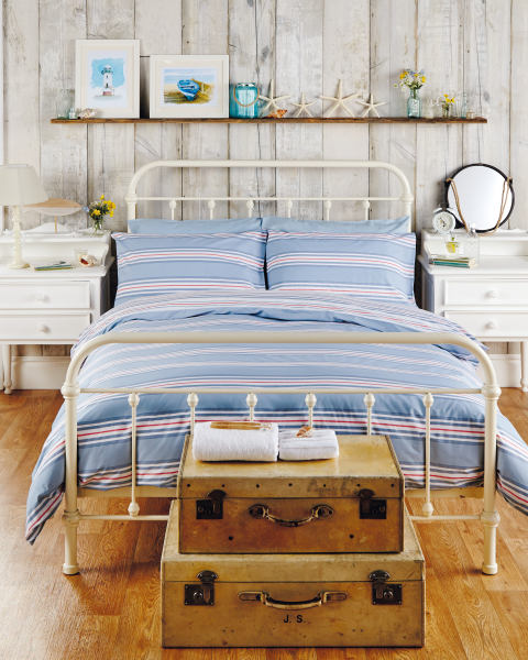 Coral Stripe King Duvet Set