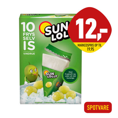 SUN LOLLY 
Frys selv is