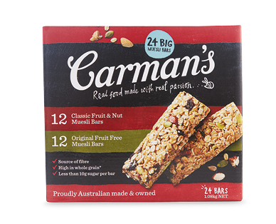 Carman's Muesli Bars 24pk/1.08kg